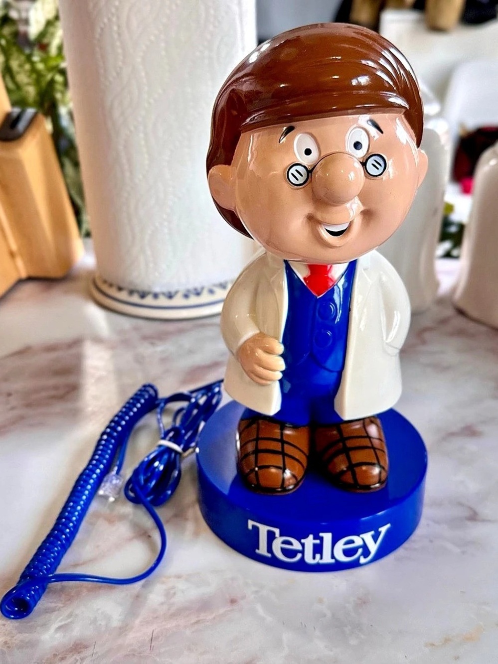 Vtg 1990s Tetley Tea Gaffer Phone Collectible Novelty Landline Canada Promo